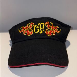 Black and Red Embroidered Cedar Point visor